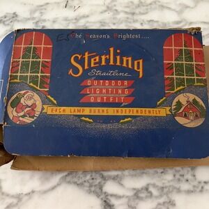 Vintage Christmas Sterling Multicolored Christmas String Lights Work